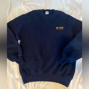 mens MOTTS Apple navy  blue crewneck